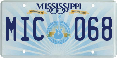 MS license plate MIC068