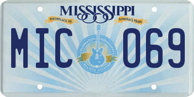 MS license plate MIC069