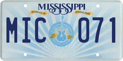 MS license plate MIC071