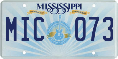 MS license plate MIC073