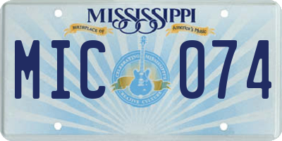 MS license plate MIC074