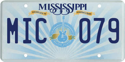MS license plate MIC079