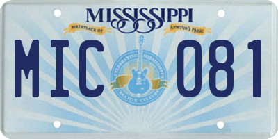 MS license plate MIC081