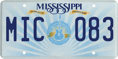 MS license plate MIC083