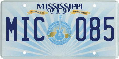 MS license plate MIC085