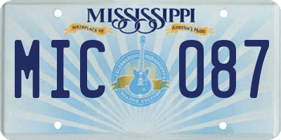 MS license plate MIC087