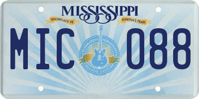 MS license plate MIC088