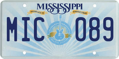 MS license plate MIC089