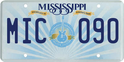 MS license plate MIC090