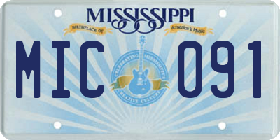 MS license plate MIC091