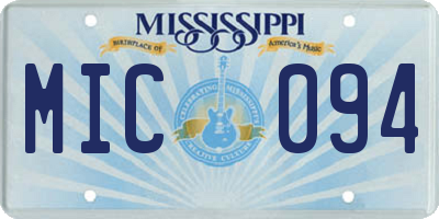MS license plate MIC094