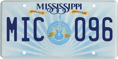 MS license plate MIC096