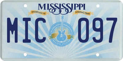 MS license plate MIC097