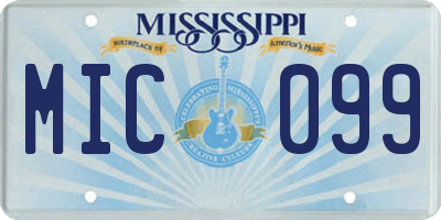 MS license plate MIC099