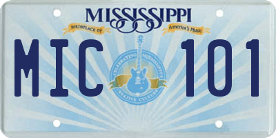 MS license plate MIC101