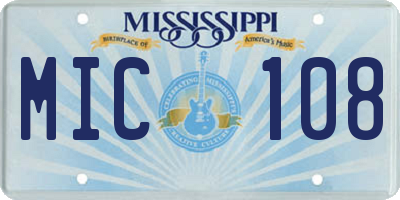 MS license plate MIC108