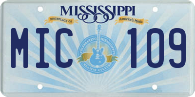 MS license plate MIC109