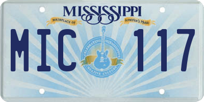 MS license plate MIC117