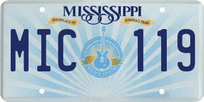 MS license plate MIC119