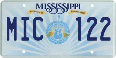 MS license plate MIC122