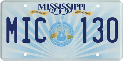 MS license plate MIC130