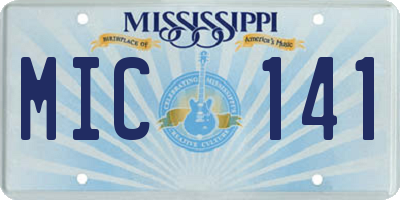 MS license plate MIC141