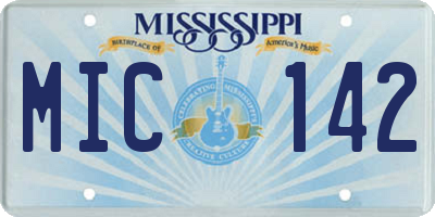 MS license plate MIC142