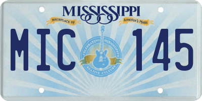 MS license plate MIC145