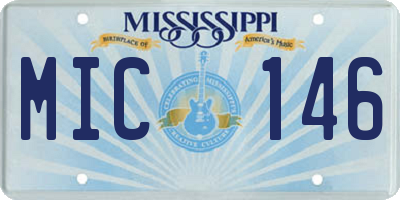 MS license plate MIC146
