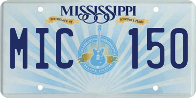 MS license plate MIC150