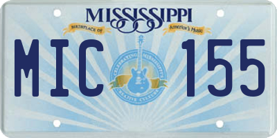 MS license plate MIC155