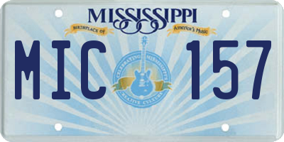 MS license plate MIC157