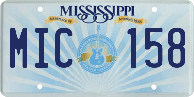 MS license plate MIC158