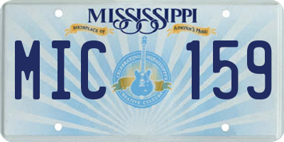 MS license plate MIC159