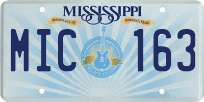MS license plate MIC163