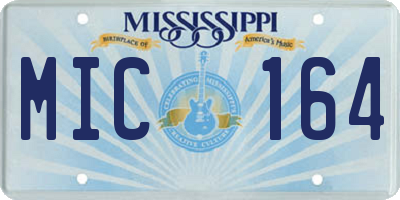 MS license plate MIC164