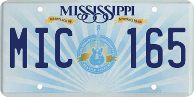 MS license plate MIC165