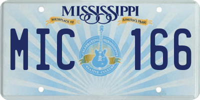 MS license plate MIC166