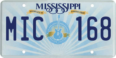 MS license plate MIC168