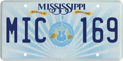 MS license plate MIC169