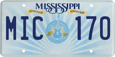 MS license plate MIC170