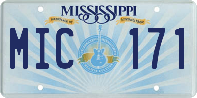 MS license plate MIC171