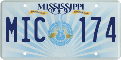 MS license plate MIC174