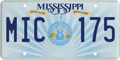 MS license plate MIC175