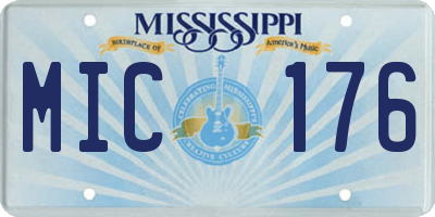 MS license plate MIC176