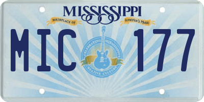 MS license plate MIC177