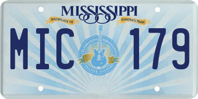 MS license plate MIC179