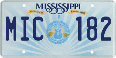 MS license plate MIC182