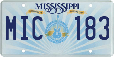 MS license plate MIC183