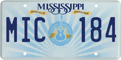 MS license plate MIC184